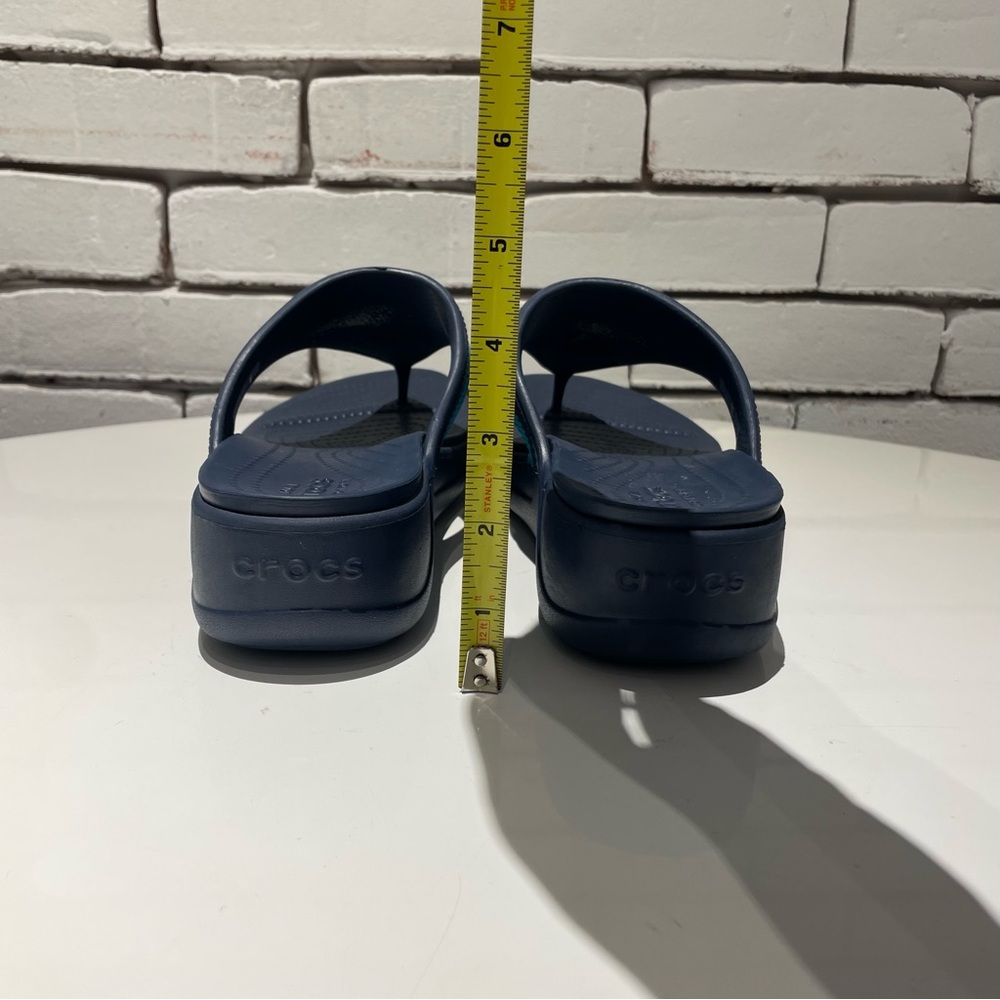 CROCS Monterey Women’s Beaded Stripe Wedge  Blue Sandals - Picture 10 of 15
